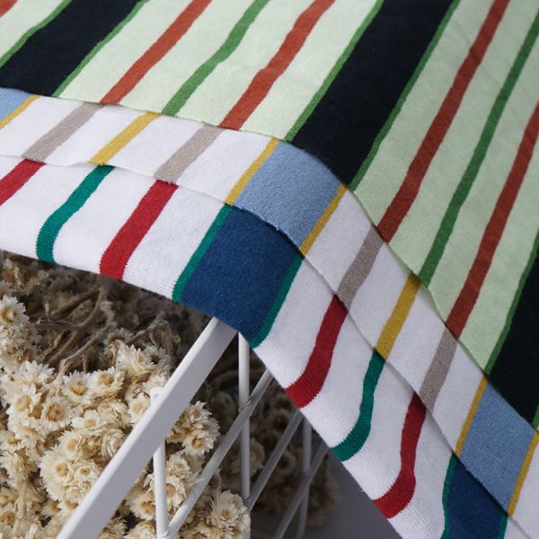 Breathable Plain Cotton Sweat Absorbent Striped Knit Fabric For T - Shirt