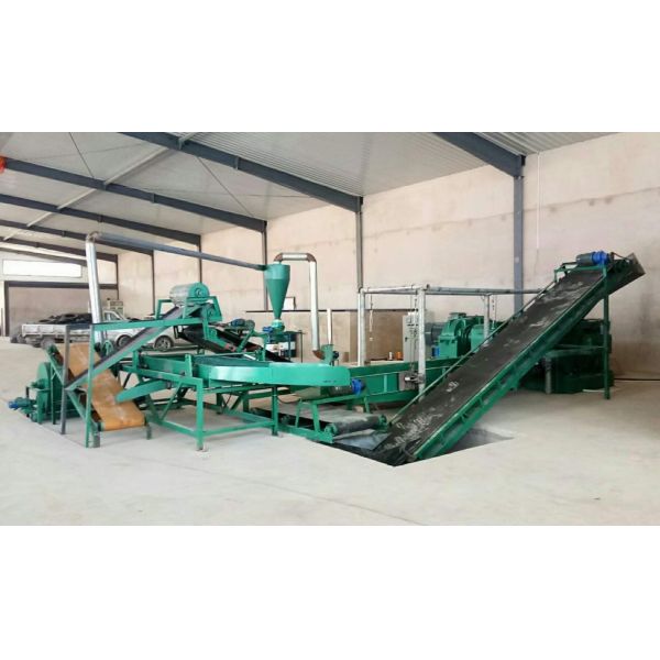 Full-auto Waste Tire Recycling Machine Line with PLC Control System, Customizable Operation Mode, and Steel Wire Separation