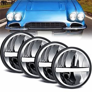 China 5.75 Inch LED Headlights 4PCS White DRL H4 Hi/Low Headlight Item Weight 5.08 pounds on sale