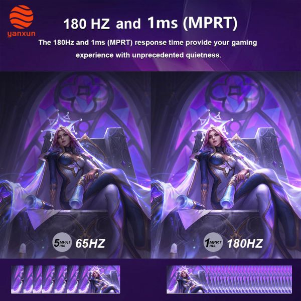 25-Inch Widescreen Gaming Monitor: 1920*10801K IPS Panel 180Hz High Refresh Rate with Motion Blur Reduction (Smooth Visuals for Fast-Paced Games)