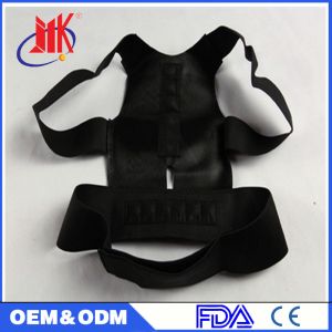 Leather Back And Shoulder Support Belt , Spine Correction Brace With Magnetic