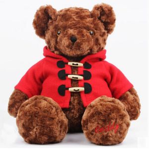 China CE 30cm Stuffed Animal Toys Brown Teddy Bear Customized With Coat on sale
