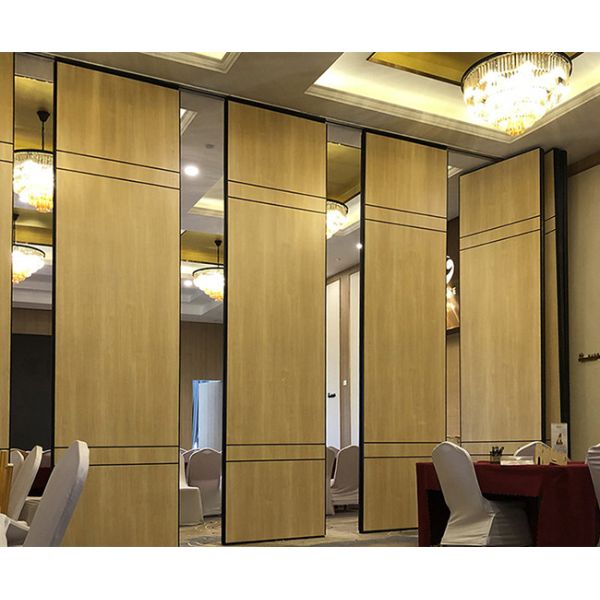 Acoustic Folding Wooden Partition Wall Collapsible Sliding Room Dividers