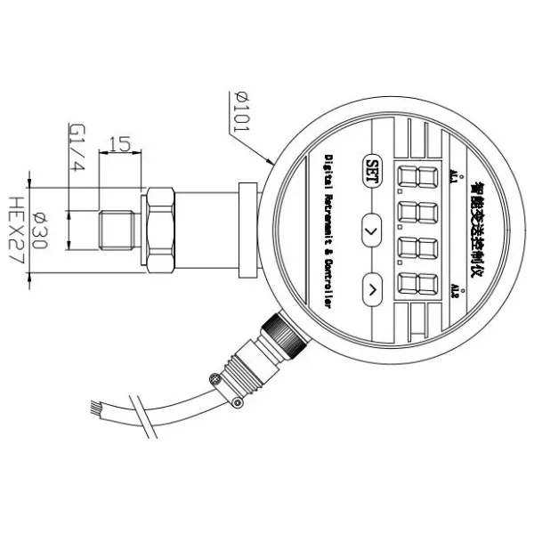 100mm BPZK01 Differential Pressure Switch for Two Pressure Test 4-20mA Level Gauge Switch