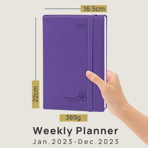 Purple 80gsm Custom Academic Planner 2023 Weekly Planner 12 Month