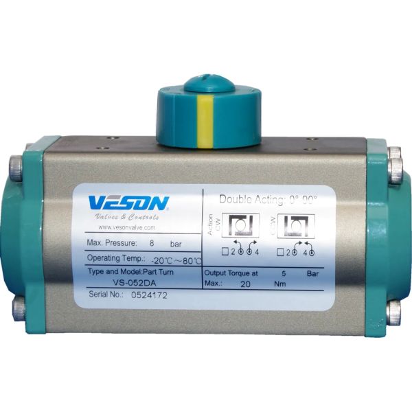 Buy PTFE Coated Pneumatic Actuator Valve Operator with Precision Ground Pinion and Epoxy Coated End Cap for Travel Adjustment ±5º at wholesale prices