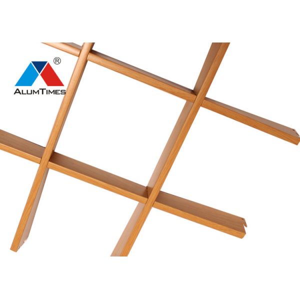 Buy Wooden Color Aluminium Grid Ceiling With Powder Coating Hot Print at wholesale prices