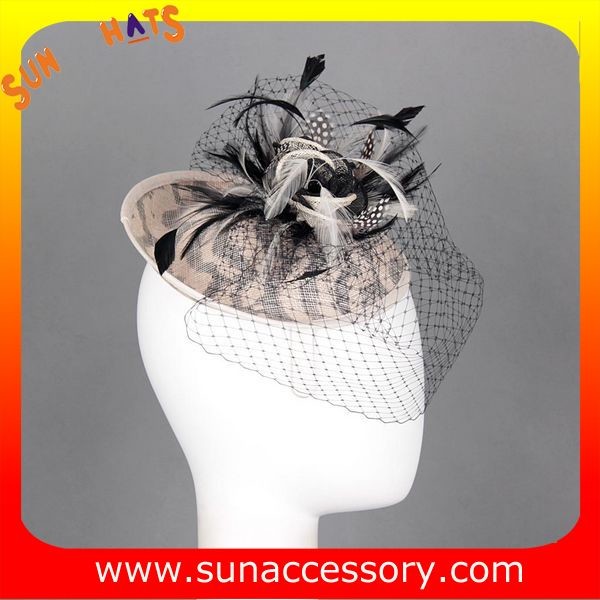 0922 hot sale fashion sinamay fascinators hats with veil,Fancy Sinamay fascinator from Sun Accessory