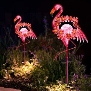 Warm White 38.6 Inch Solar Flamingo Garden Stake