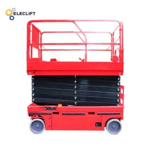 PLC Control Mini Scissor Lift Platform Power Source Electric 1.5kw