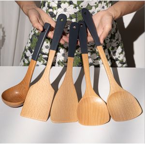 Quality Custom Teak Wooden Kitchen Utensil Set Kitchenware Tool Food Grade for sale