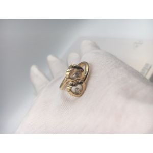 Vintage Engagement Chopard Happy Curves Ring 18k Yellow Gold With Diamond