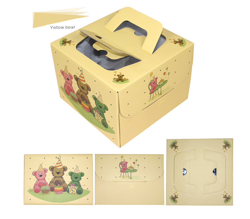Recycled Paper Birthday Cake Box , Cake Packaging Box 25X25X0.4 Cm