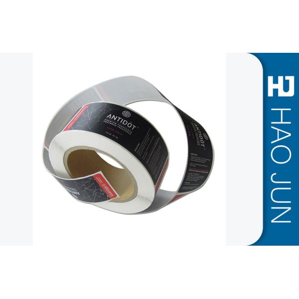 Buy Matt Black Paper Custom Adhesive Stickers With CMYK Printing ,Shape OEM at wholesale prices