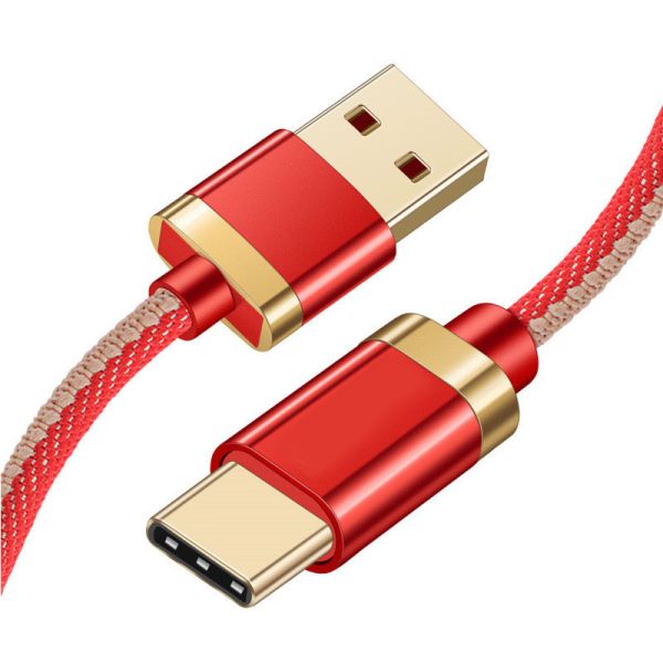Buy 2.5A Gold Plated Denim Fast Charger Cable 480mbps Transmission Speed at wholesale prices