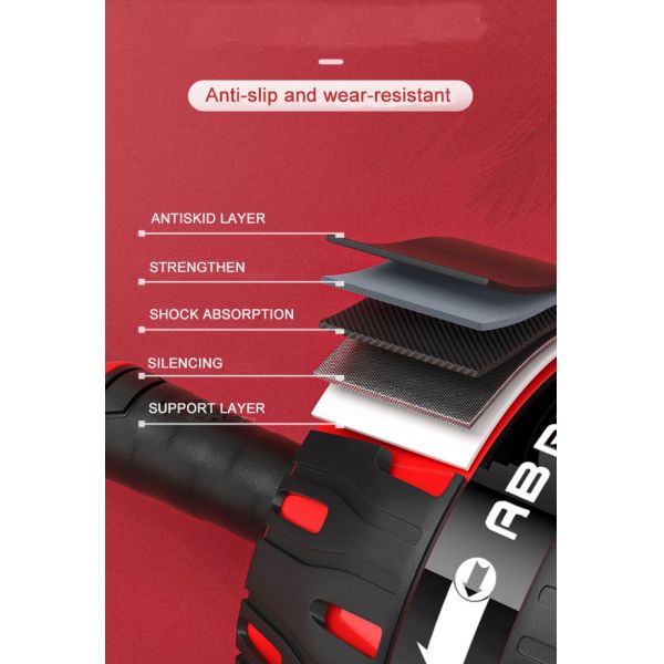 Noiseless Heavy Duty Ab Roller Widen Abdominal Stomach Roller Wheel Waist Exercise