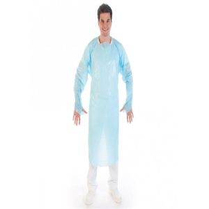 Blue / Customized Disposable Isolation Gowns With Thumb Loop And Embossed