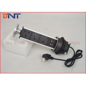 British Standard Kitchen Worktop Pop Up Power Outlet With 2 USB Charging Outlets