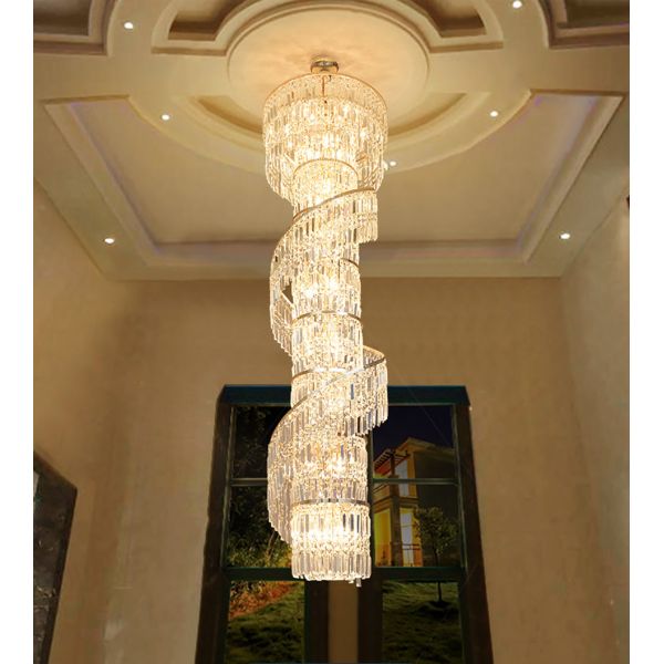 Luxury crystal chandelier duplex building hollow living room lamp large chandelier(WH-NC-91)