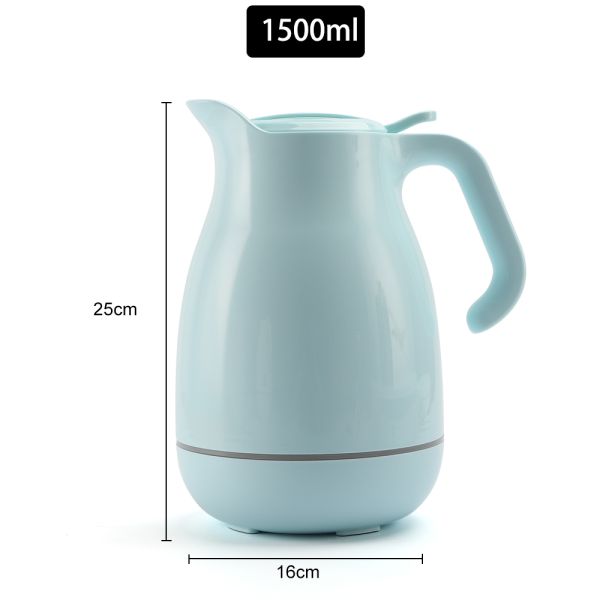 1500ml Turkish Arabic New Style Coffee Moka Tea Pot, Double Wall Glass Liner PP Outer Vacuum Insulated Thermal Coffee Pot