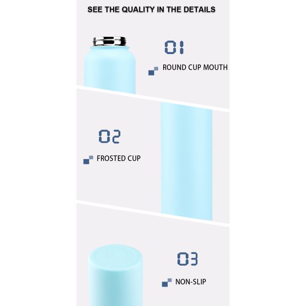 Hot Sale OEM Double Wall Vacuum Flask Insulated Stainless Steel Water Bottle With Customer Logo 15oz 18oz 32oz