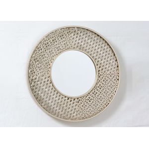 Round Rose Gold Painting Metal Wall Art Mirror