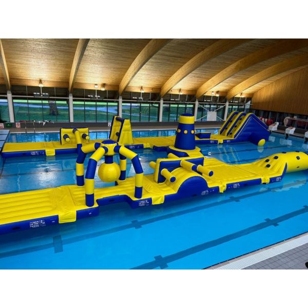 Colorful 10M Challenge Pool Inflatable Assault Course On Water Inflatable Aqua Run For Sea Or Pool