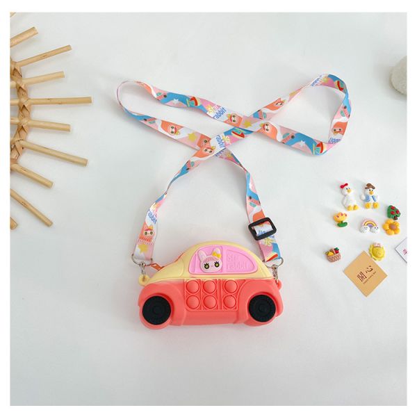 Car Durable Silicone Coin Bag And Lightweight Makeup Bag Perfect Stationery Organizer Crossbody Shoulder Purse Handbag