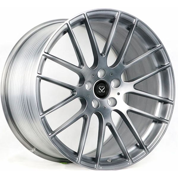 #SSEM1007 Custom Gloss Black Brush 1- piece Forged Wheels 21" Forged Rims For Mercedes - Benz AMG S63 5x112