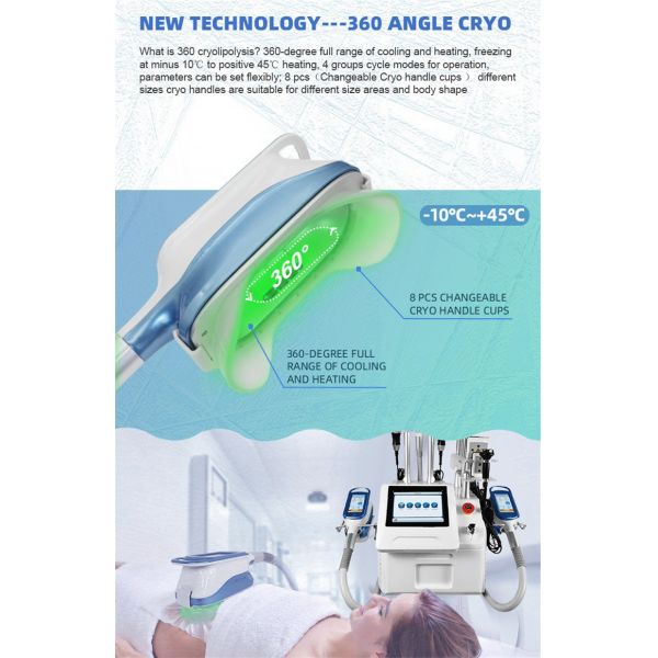 Portable 650nm Cryolipolysis Body Slimming Machine Fat Freezing 6 In1