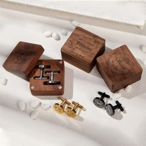 Initials Engraved Wedding Present Engraved Cufflinks For Groomsmen