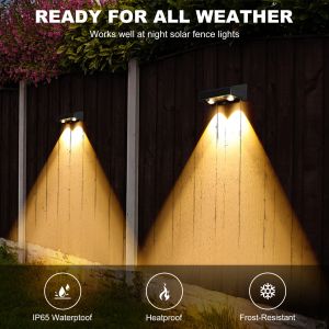 Solar Powered Wall Lights for Exterior Waterproof LED Garden RGB Warm Wall