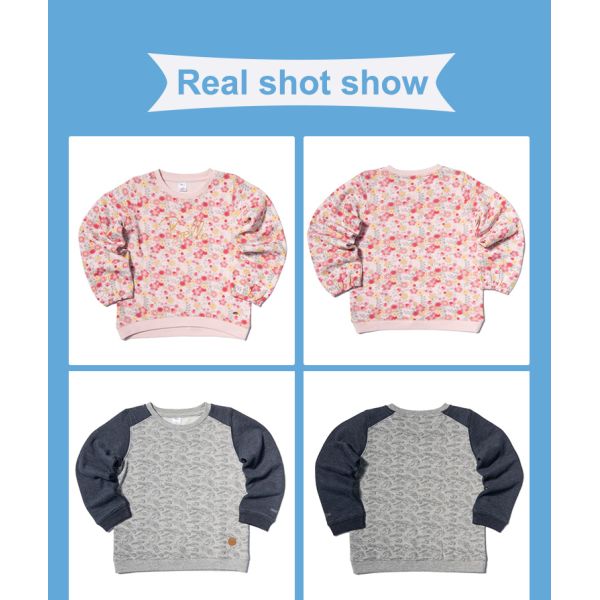 Knitted Fabric Children's Printed Pullover with Customized Logo Design and Fleece