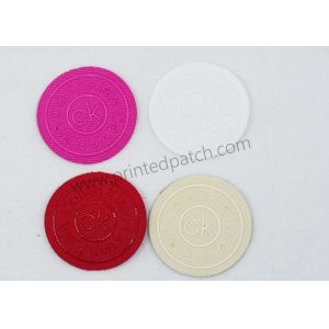 Round CK 3D Silicone Logo On Clothes Monochrome Glossy Raised