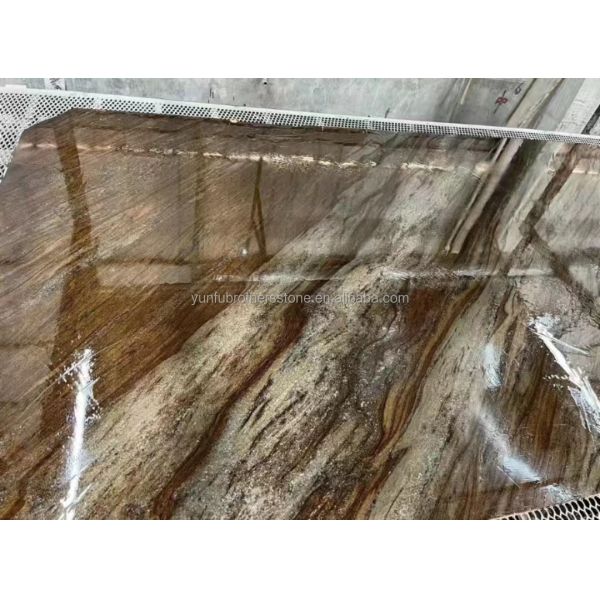 Modern Style Hotel Flooring Sheet Customized Golden Sand Quicksand Brown Granite Marble