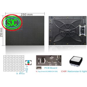 China Full color Magnetic front maintenance P3.91 led display 250*250mm with QC confirm on sale