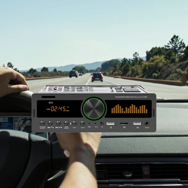 Creatall New Car MP3 Player with USB Flash Drive Slot BT Wireless FM Radio Hands-Free Compatible with MP3 & TF Cards