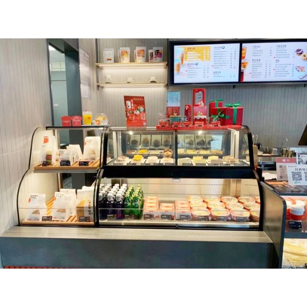 Combined Showcase For Coffee Shop 2 - 10 Degree LED light Self Service