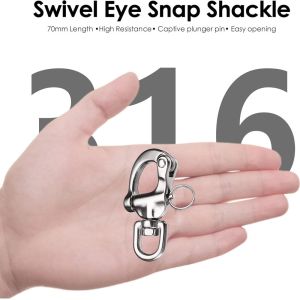 316 Stainless Steel Swivel Snap Shackle 65mm Metric Pin Lock