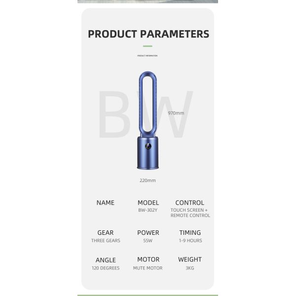 Plastic Sound-Activated Leafless Humidifying and Cooling Fan Single Gross Weight 4.0kg