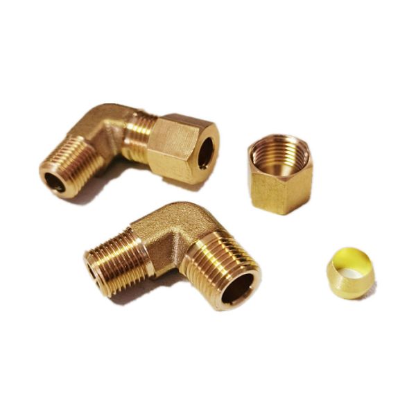 Buy 1/4 NPT Brass Compression Union 90 Degree Elbow Fitting at wholesale prices