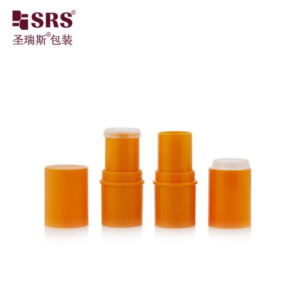 D051 6g Frosted Plastic ABS Material Round Shape Stick Container Tube Top Filling Lip Balm Bottle