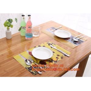 Amazon hot Crossweave Woven Non-slip Insulation PVC Placemat Washable Table Mats