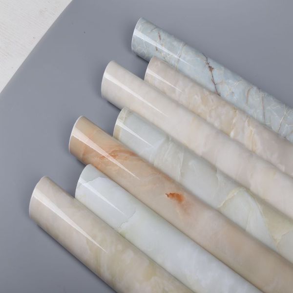 Sound-Absorbing Function Self Adhesive Wallpaper Modern Marble Look Design for Removable Kitchen Waterproof Wall Sticker