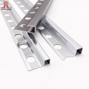 Sqaure Aluminum Tile Trim ODM Available , 8mm Metal Tile Trim