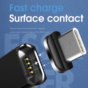 3A Magnetic Cables Fast Charging USB C Data Transfer Cable 3 in 1 1M 2M for Type
