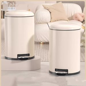 Indoor Living Room Bathroom Stainless Steel Pedal Trash Can