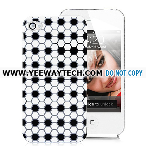 unusual iphone 4S cases -42405 Hexagon Mesh Back Hard Case Cover For iPhone 4 -