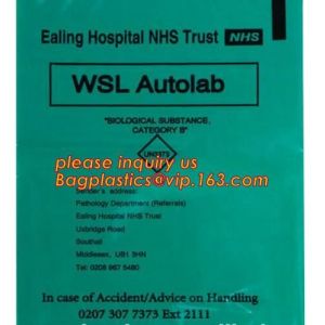 Biodegradable Biohazard Specimen Bag, Biohazard Specimen Transport Bag, Medical
