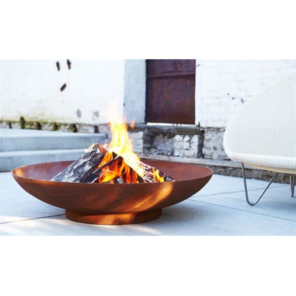 Multifunction Wood Burning 80cm Corten Steel Fire Pit And Water Bowl